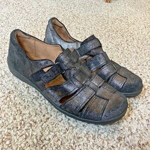 Rockport Cobb Hill Collection Womens Fisherman Sandals Sz 7.5 Metallic Black